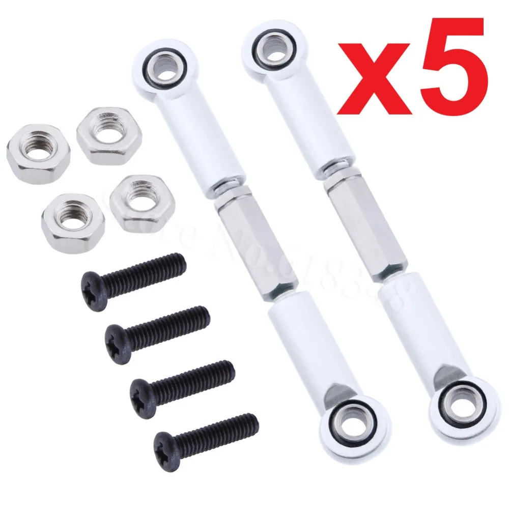 10P Adjustable Aluminum Toe links 53mm-63mm Turnbuckle &amp Rod ends For Traxxas 1/16 Slash 4WD RC Hobby Car Hop Up 7038X | Игрушки и
