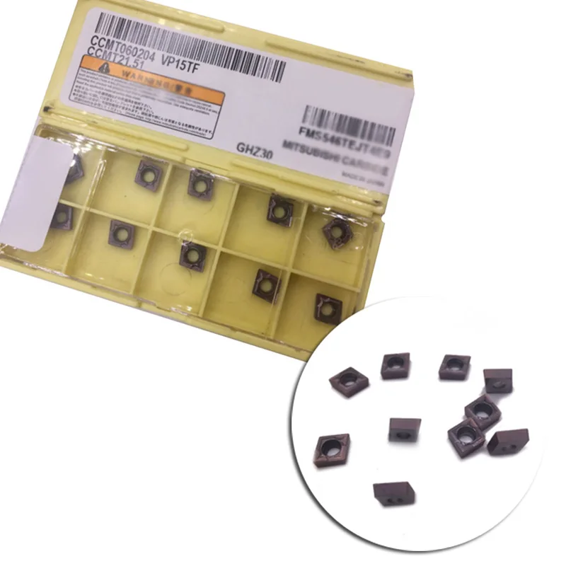 

100pcs Carbide Inserts CCMT060204 VP15TF CCMT21.51 Insert Carbide Milling Cutter Metalworking Tool Parts Replacement