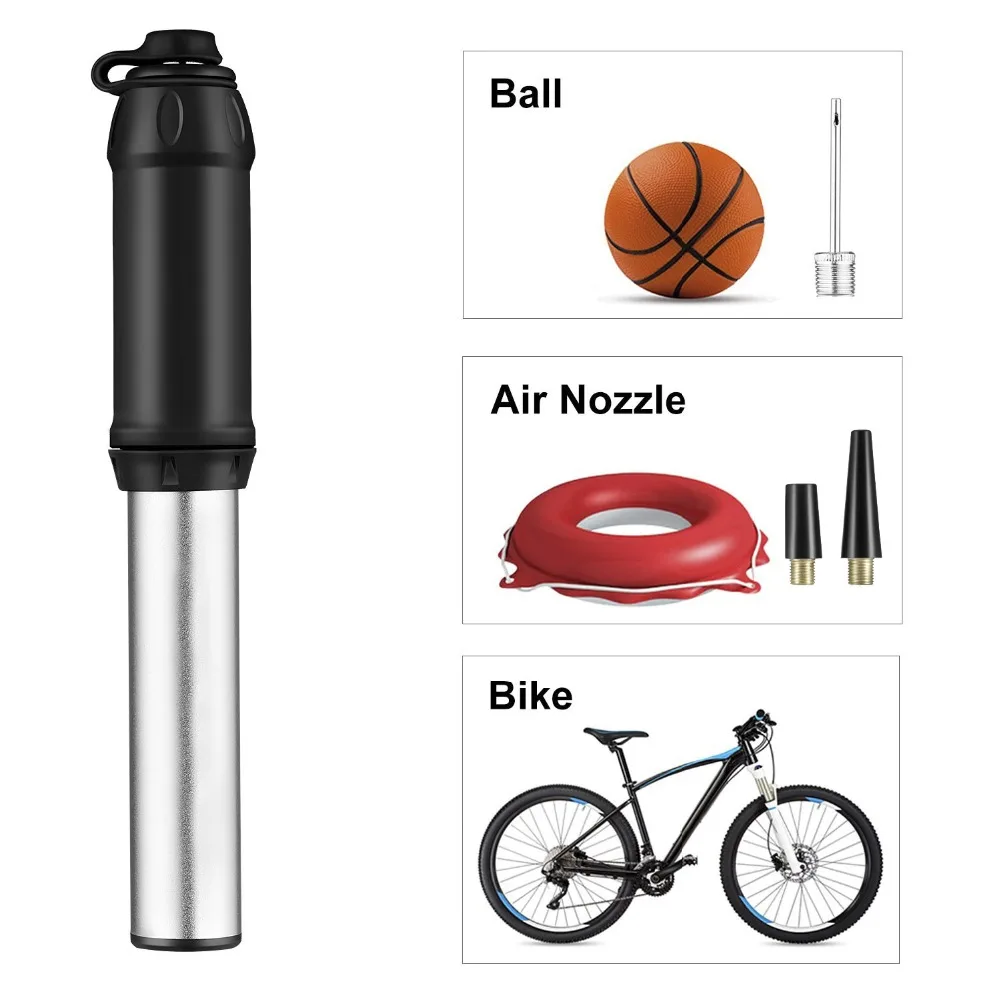 

Cycling Pump Hose Gauge Bicycle Adapter Alloy Portable Tire Inflator Air Needle Schrader Presta Valve Hand Bike Pump
