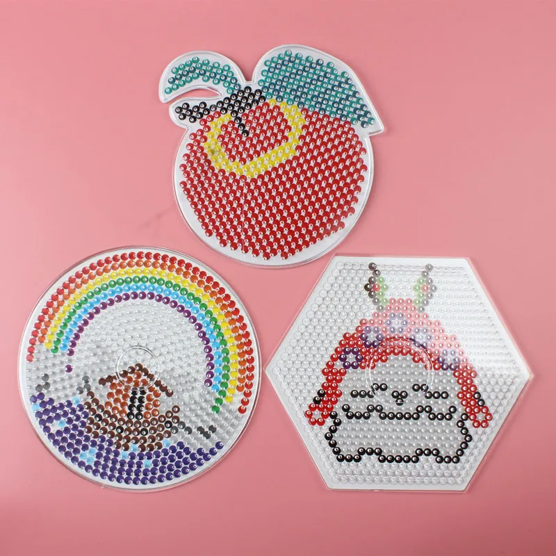 5 мм Perler бисер pegboard головоломки игрушки Hama Бусы развивающие 3D головоломка прозрачный Форма шаблон для детей 3 шт./компл