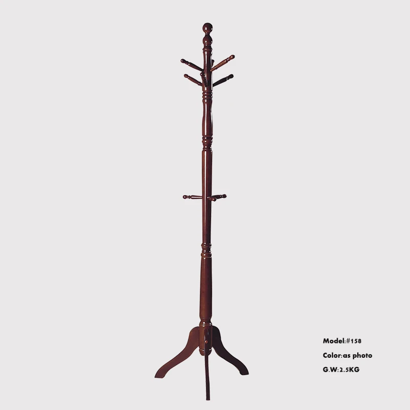 Solid wood floor coat rack hanger child hanger simple bedroom wall