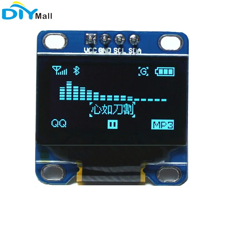 0 96 &quot0 дюймовый oled дисплей модуль Синий ЖК экран 128X64 I2C IIC Серийный SSD1306 для Arduino 51