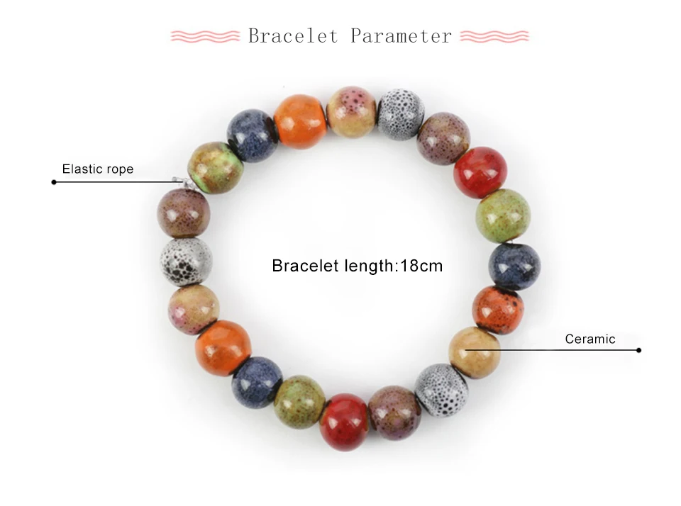 Women's Fashion Ceramic Bracelets Trendy Simple Sweet Style Round Beaded Strand Bracelet For Lady Girls Birthday Gifts 2018 New (3)