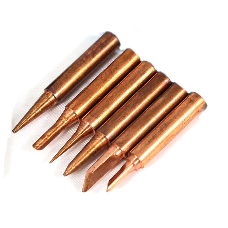 

Free shipping 6pcs/lots Red copper Pure cupper Solder tip tip Lead-free Solder tip Tool kit Diamagnetic DIY 900M-T FOR 936