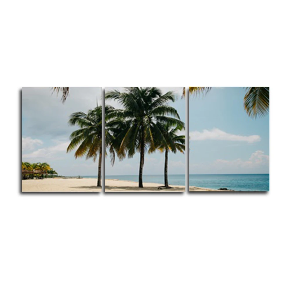 

Laeacco 3 Panel Tropical Palm Tree Outside Posters and Prints Wall Artwork Home Living Room Decor Canvas Paintings Calligraphy