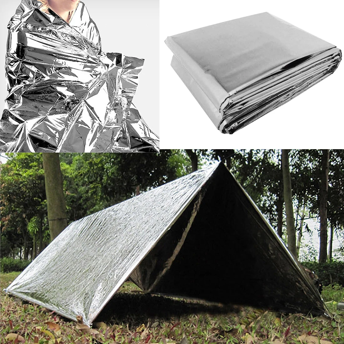 

Camping Outdoor Waterproof Emergency Survival Rescue Blanket Foil Thermal Space First Aid Sliver Curtain Military Blanket