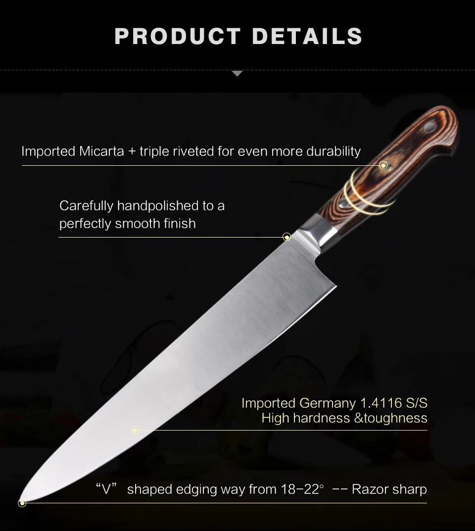 Ножи для кухни Германия сталь все цели умный Нож, овощей и больше для резки мяса набор кухонных ножей