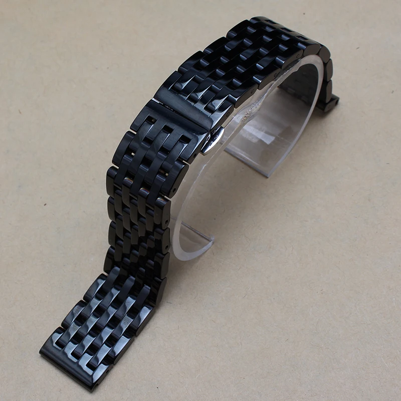 20mm Black Stainless steel watchband Bracelets fit Gear S2 smart watch