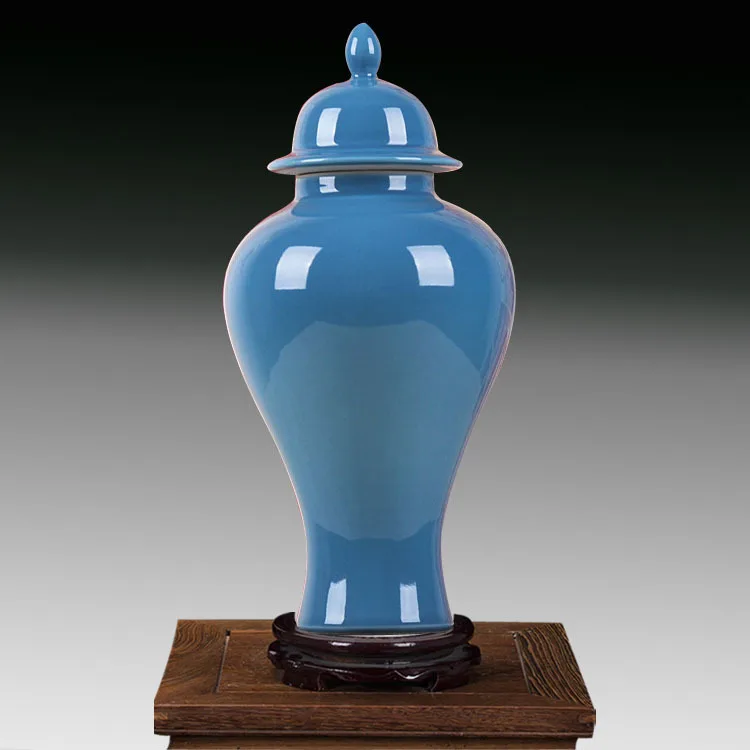 Китайский дзиндэжэнь декоративные урны Синяя Керамическая необычные вазы античный китайский фарфор баночка с крышкой