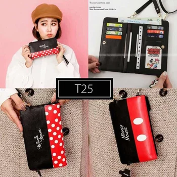 

Mickey Minnie Anime PU Wallet Money Bag Long Wallets Coins Pocket Casual Purses Card Unisex New Gifts