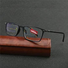 Квадратные высококачественные Мультифокальные линзы очки для чтения мужские модные прогрессивные очки Квадратные диоптрийные очки NX
