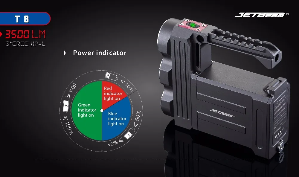 Metros de Campismo Água em Busca de Luz Jetbeam t8 Levou Lanterna Cree 3 xpl Led Max. 3500 Lumens Feixe Distância 800 da Tocha à Prova d' 10 flashlight cree