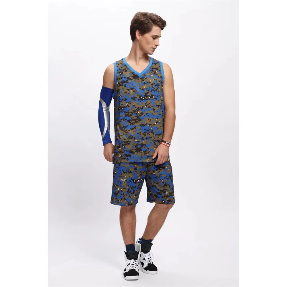 2019 New Men Basketball Jersey Set With Shorts Camouflage Sport