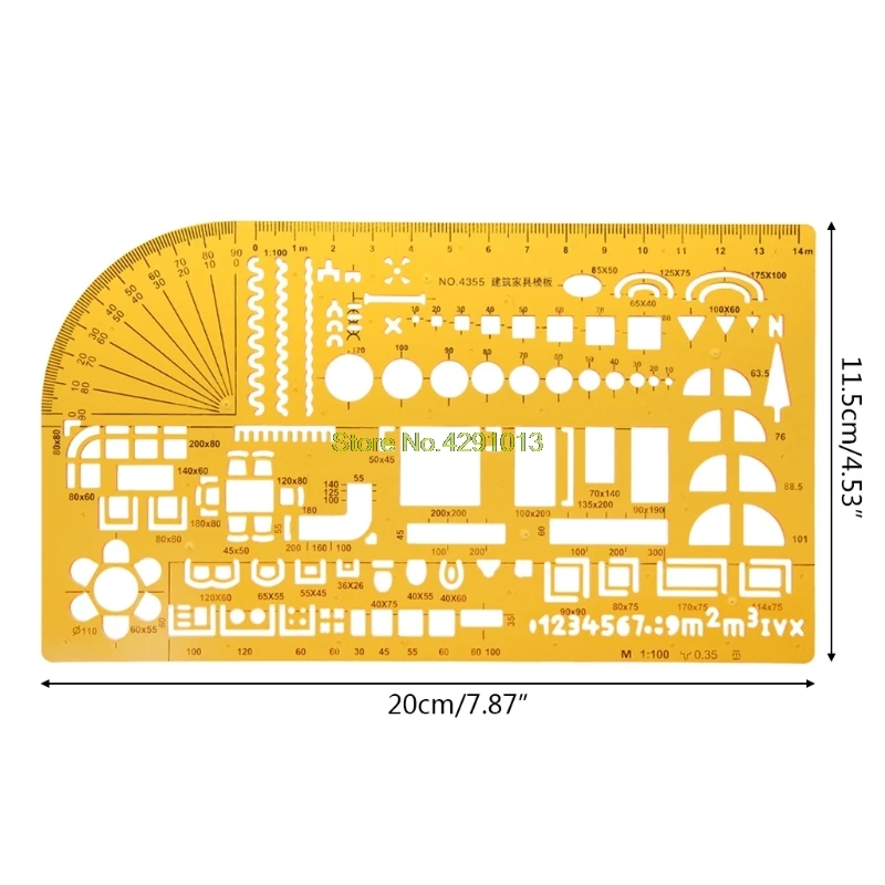 Hot Professional Universal Furniture Construction Architect Template Ruler 1:100 Drop Shipping Support