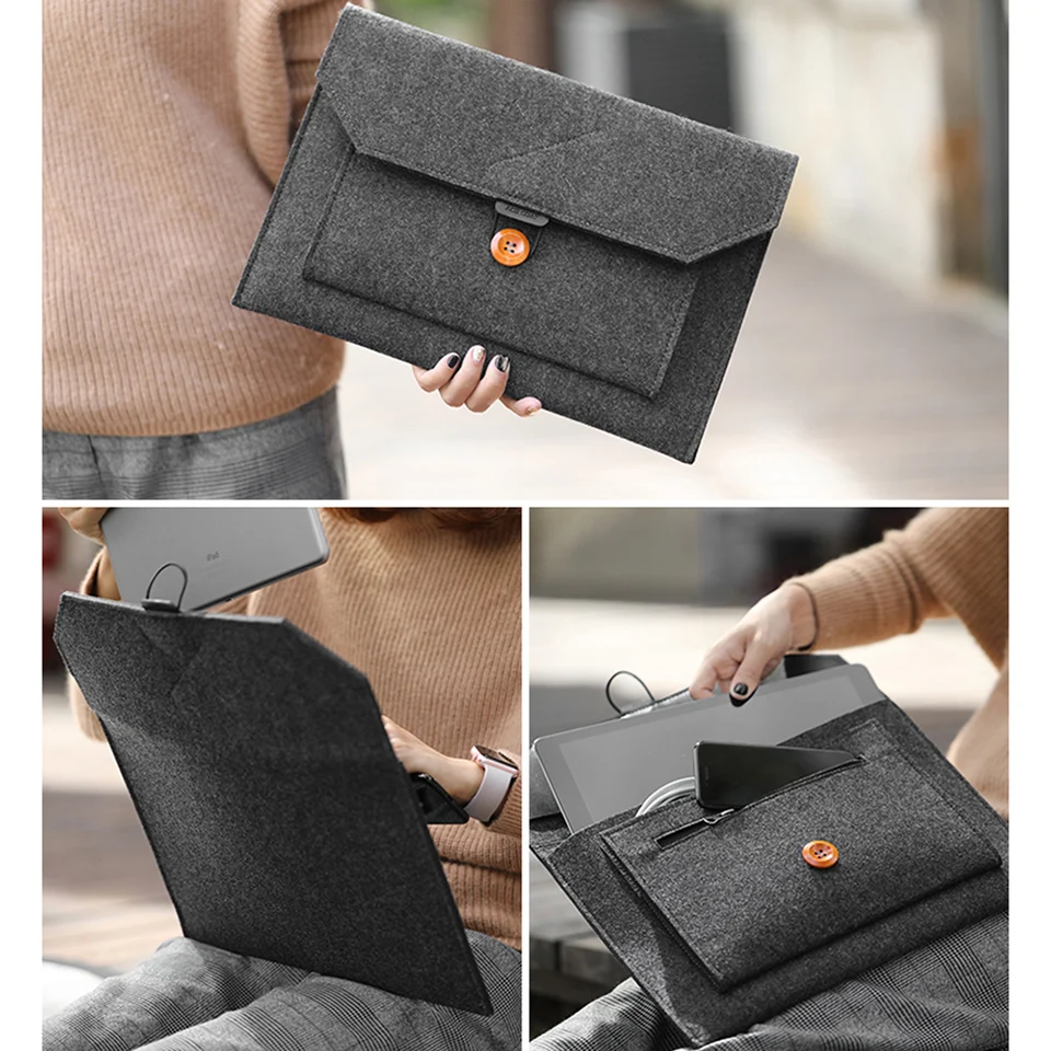 Estojo portátil de feltro para notebook, capa