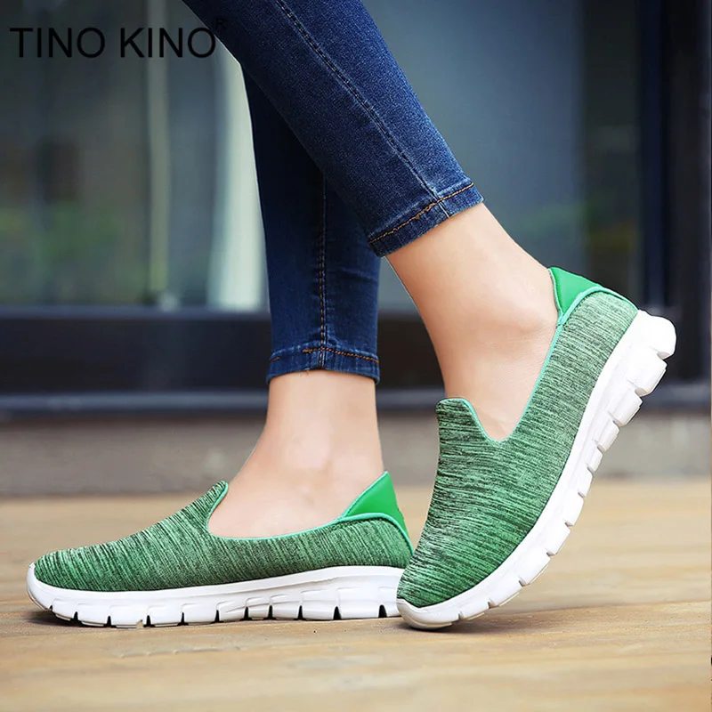 

Tino Kino Women Stretch Fabric Summer Flats Loafers New Ladies Casual Slip On Plus Size Walking Shoes Female Fashion Footwear