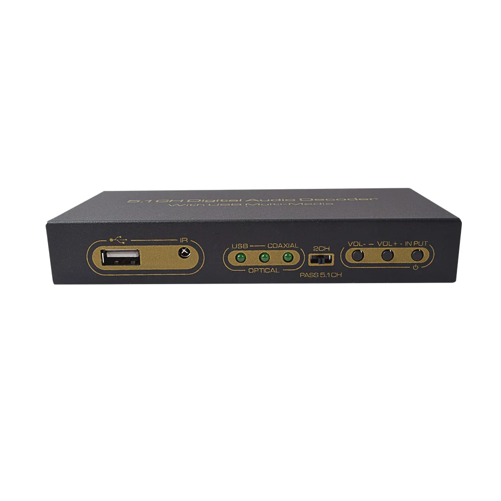 

5.1CH Digital Audio Decoder With USB2.0 Multi-Media TO CVBS AV 2.1 Optical fiber turn 5.1 audio AC3 DTS LPCM for DVD PC