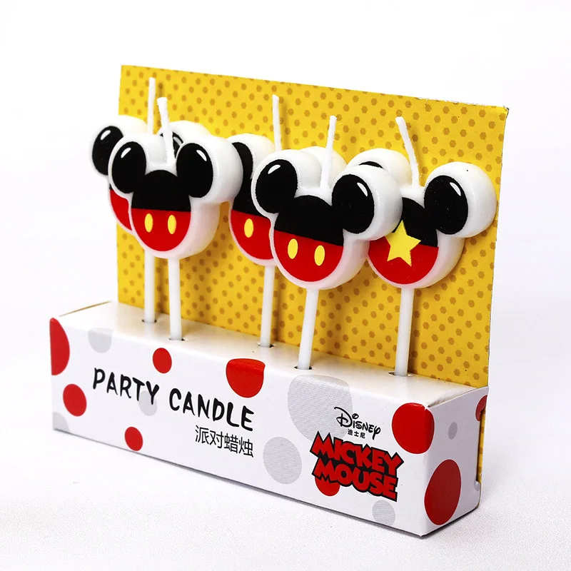 

5pcs Beautiful Disney Cute Mickey Minnie Mouse theme kids girls boys Happy Birthday Party Candle cake decoration supplies