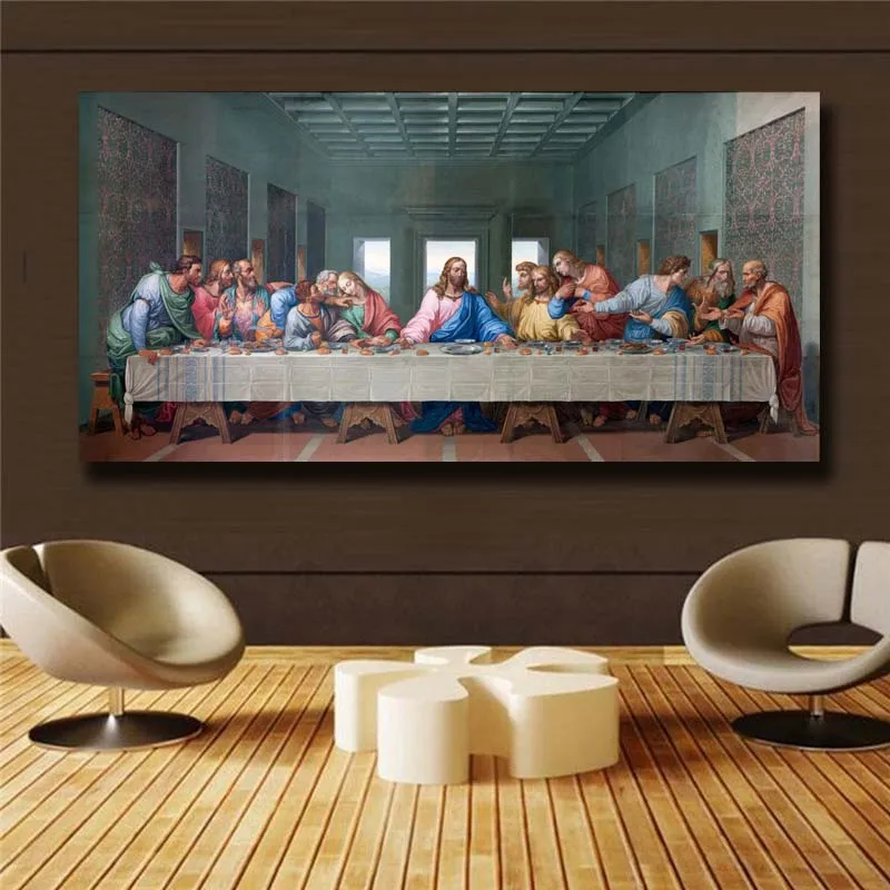 

Leonardo Da Vinci "The Last Supper" HD print on canvas huge wall picture (31x63)