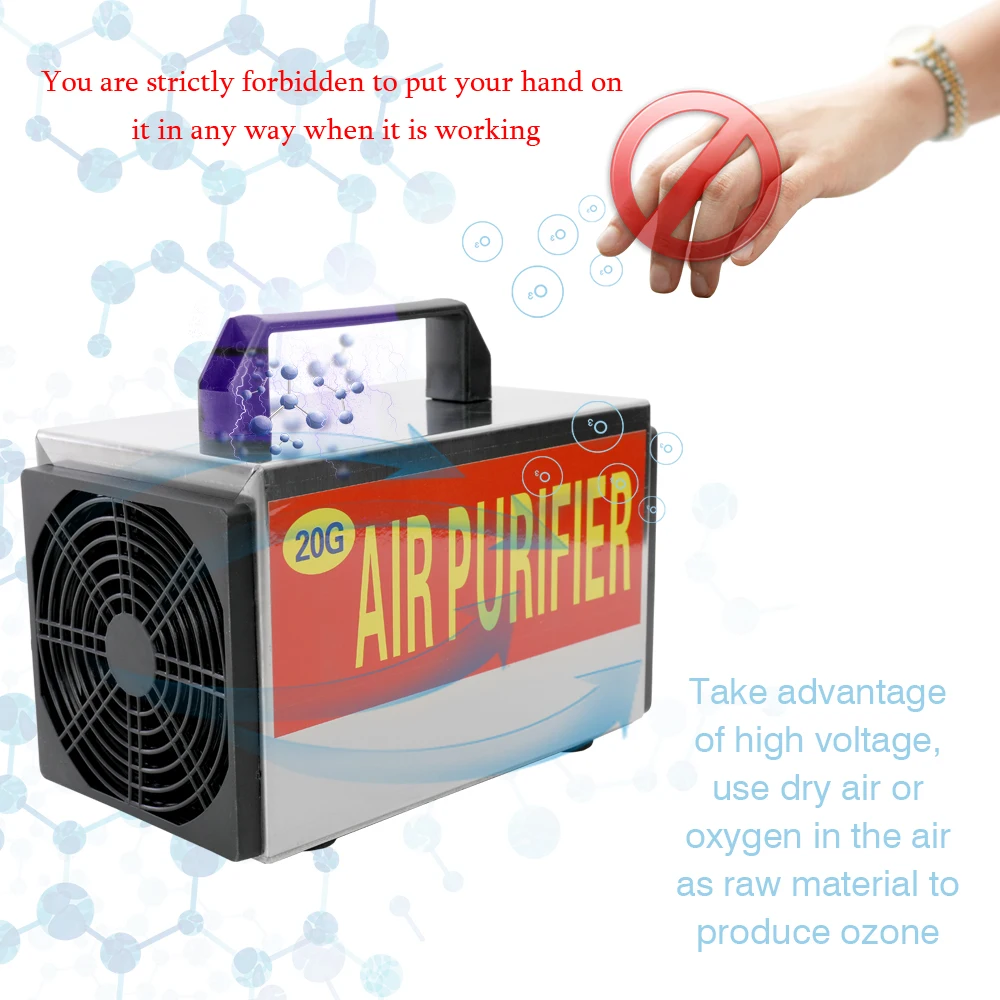 

220V 20G Ozone Generator Tablets Air Purifier Ozonizer with Timing Switch Purifier Ozonizer Sterilizer Ozonator Machine