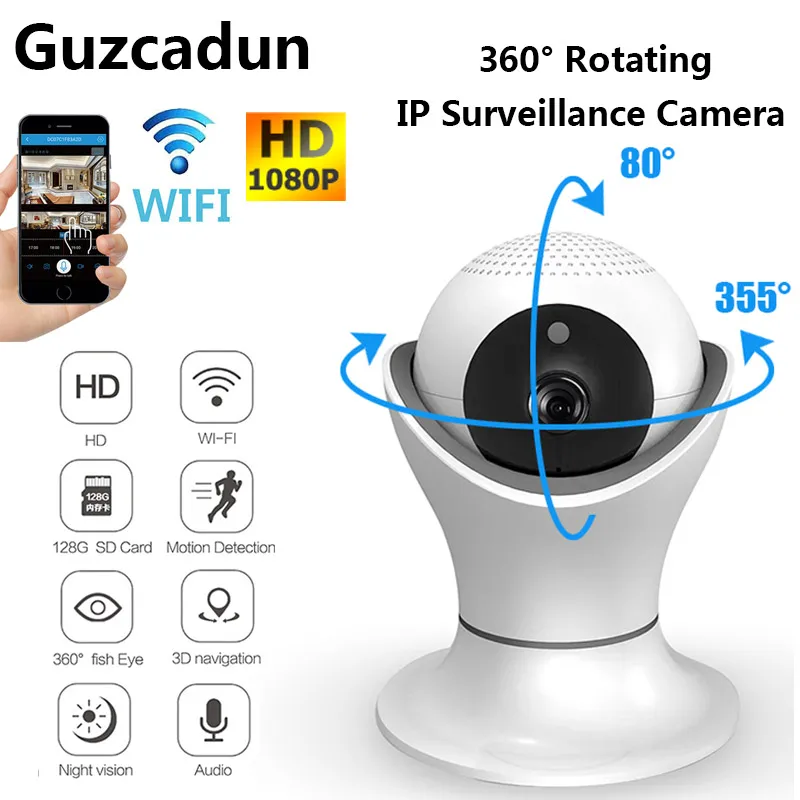 

Guzcadun security Camera Night Vision Mini IP Cameras Wifi Home Security Wireless CCTV Camera HD Baby Monitor Motion Detection