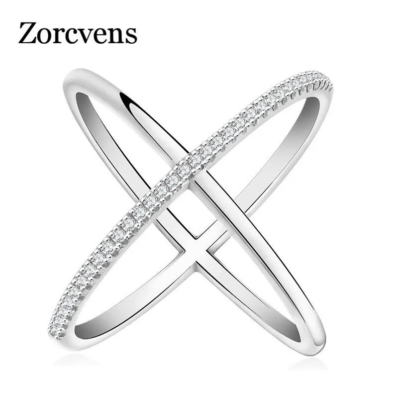 

ZORCVENS 2019 Newest Design Infinity Ring with 36 Pieces Micro Paved CZ Fashion Women Silver Color Rings Wholesale