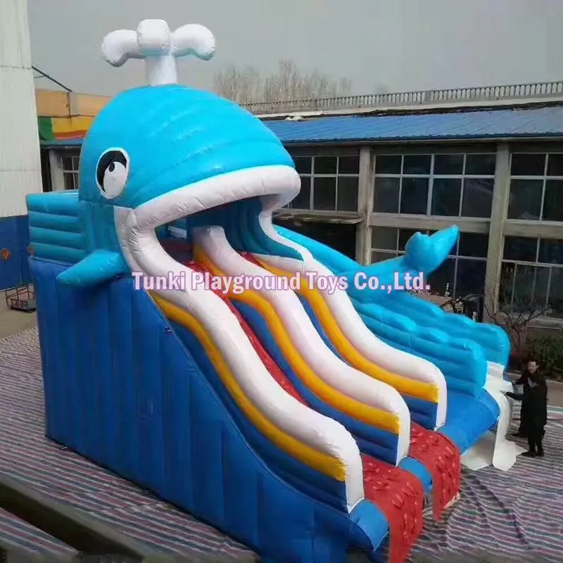 Профессиональная поставка фабрики Заказная Коммерческая гигантская надувная водная горка Китовая горка