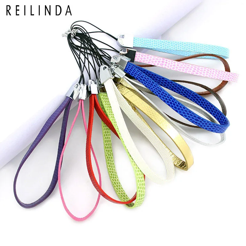Wholesale 10pcs/pack Snakeskin PU Leather Key Chain For Bag Charm Accessories Holder Ring Fit 8mm Slide Charms /letter | Украшения и