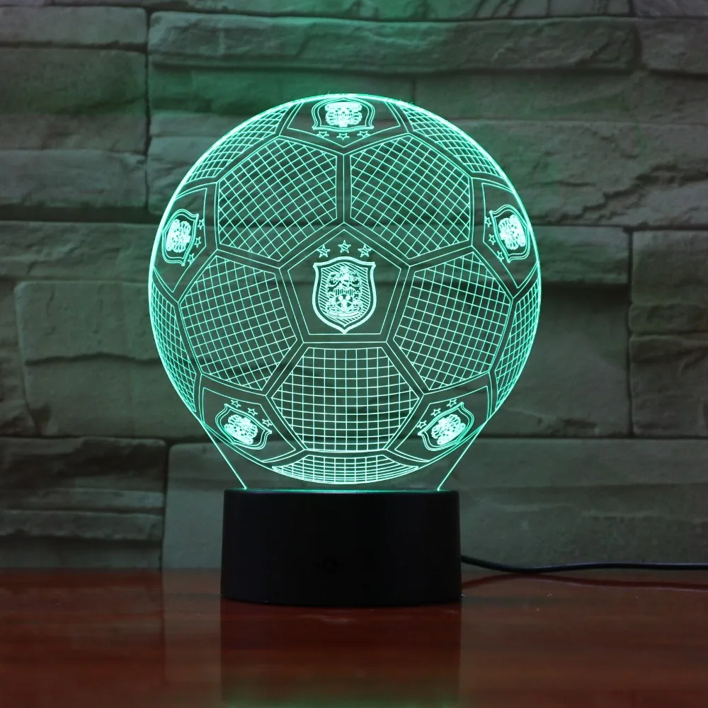 7 Красочные градиенты атмосферная лампа светодиодный 3d-ночник USB Настольная прикроватная лампа 3D Глобус лампа футбольный клуб GX879 Прямая поставка