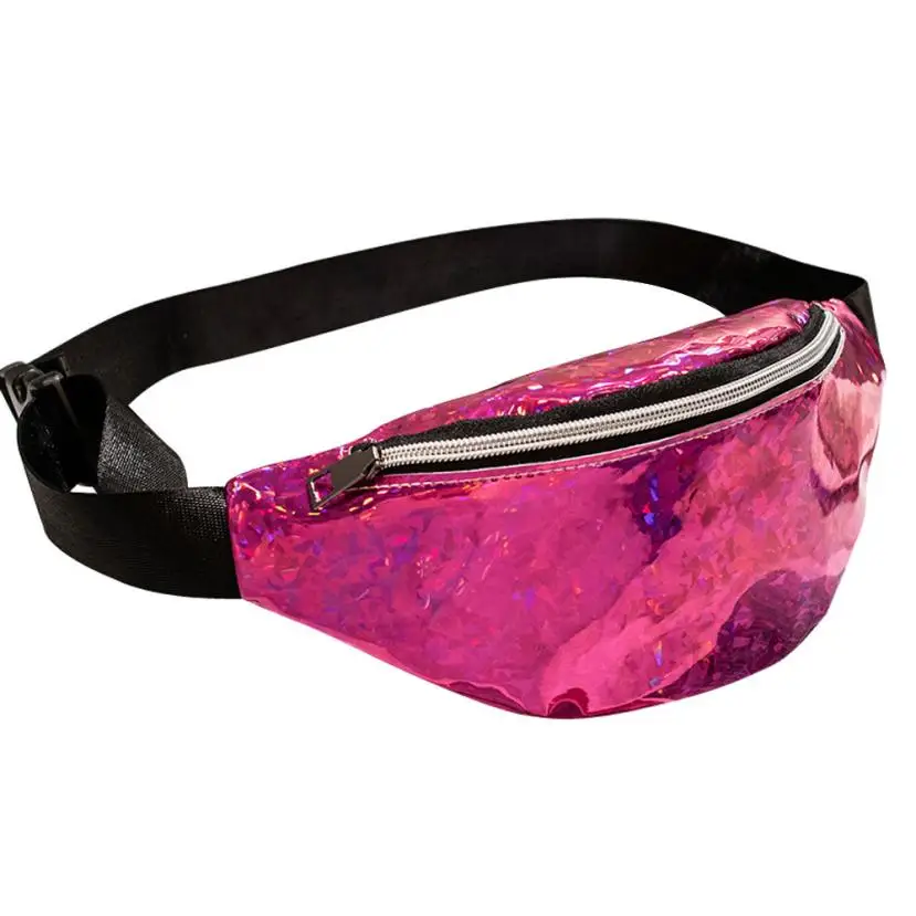 MOLAVE Waist Packs Fashion Neutral Outdoor Sport Laser Beach Bag Messenger Crossbody Chest Bag waist packs small 2018AUG10 - Цвет: Розовый