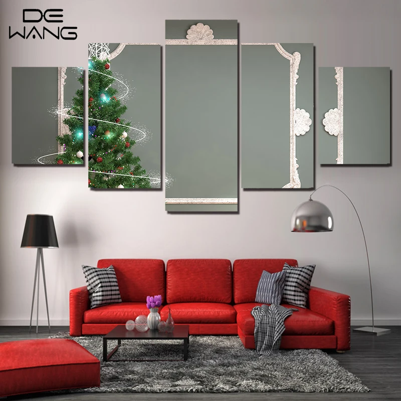 Kerstboom Schilderen Canvas Muur Frame Foto Voor Woonkamer 5 ... Kerstboom Schilderen Canvas Muur Frame Foto Voor Woonkamer 5 ...
