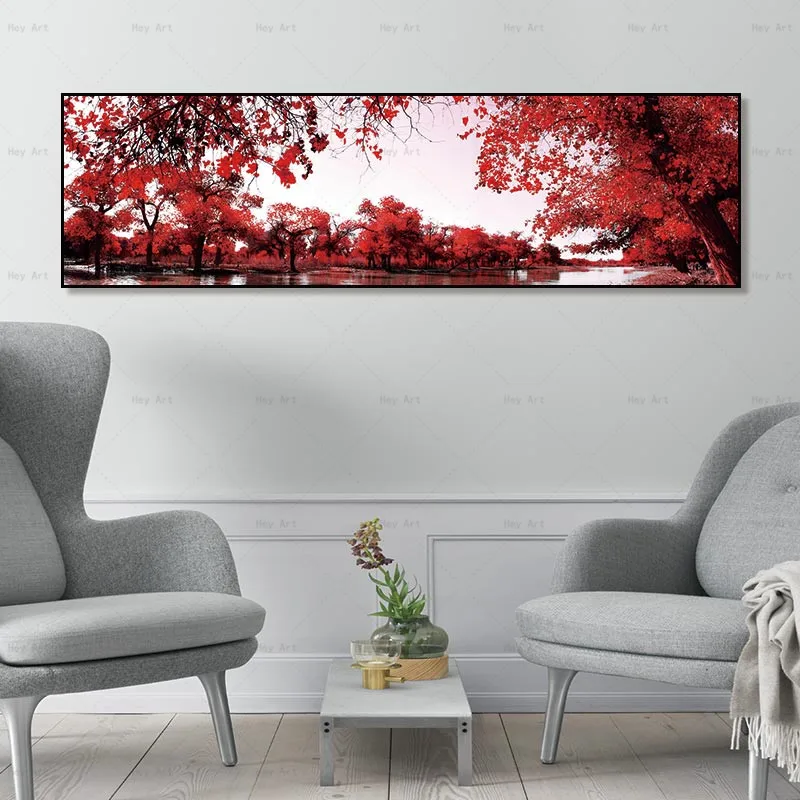Wall art pictures modern painting landscape canvas posters home decor picture Unframed prints red tree Painting Wall art pictures modern painting landscape canvas posters home decor picture Unframed prints red tree Painting