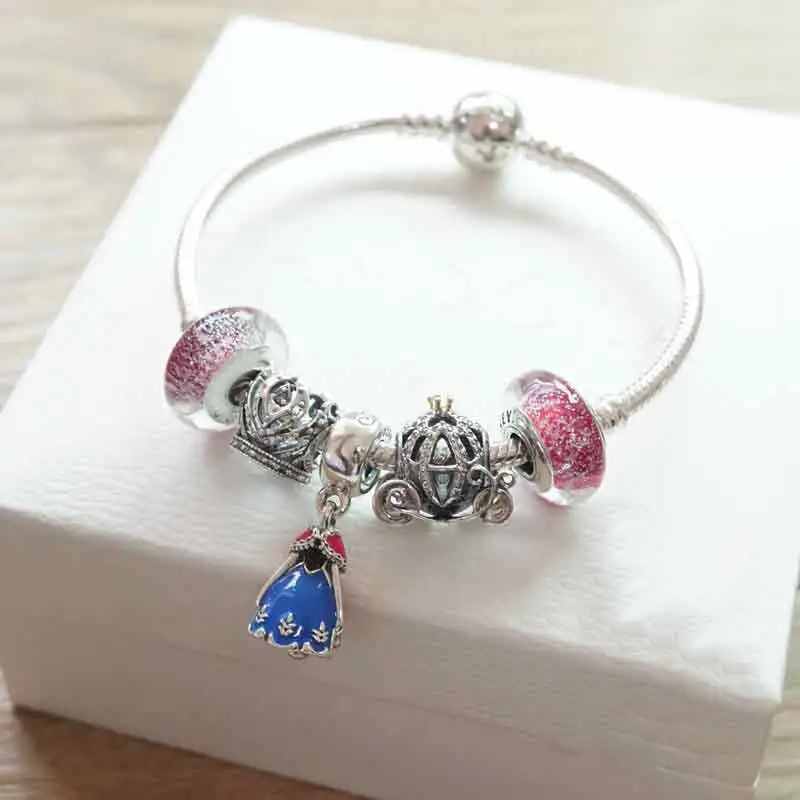 

925 Sterling Silver Original 1:1,fashionable Silvercharm Bracelet, Suitable For Female Snow White Crystal Beads Bracelet Jewelry