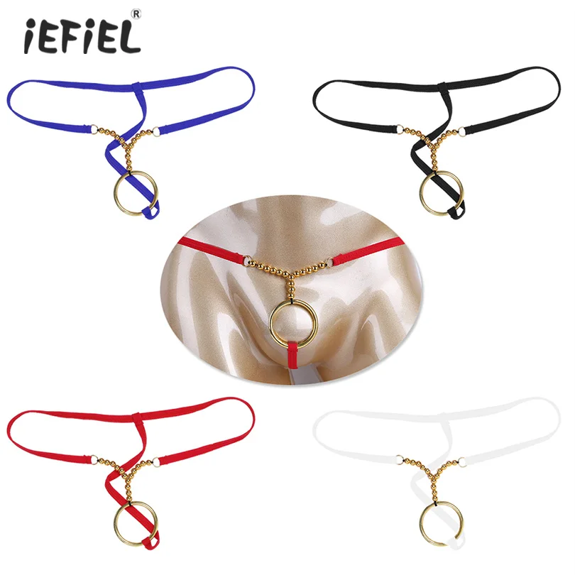 

Men Sexy Lingerie Sissy Panties Bikini Mens Thongs and G strings Underwear Underpants O-rings Beads Wetlook Crotchless Underwear