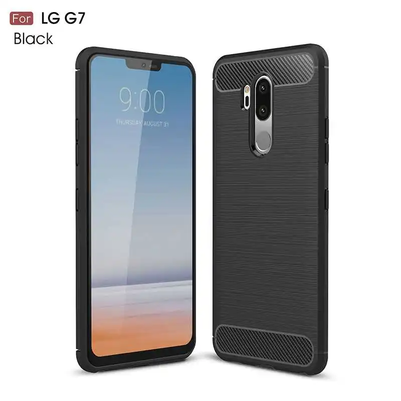Mokoemi модный Ударопрочный Мягкий силиконовый чехол 6," для LG G7 чехол thinq для LG G7 чехол для телефона - Цвет: Black