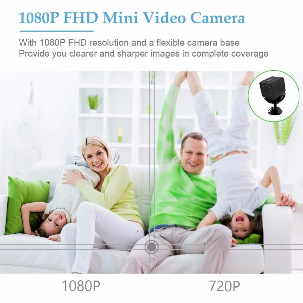 Wi-Fi HD 1080 P Мини камера беспроводная домашняя безопасность Няня Cam детские мониторы с детектором движения ночного видения Поддержка Скрытая TF