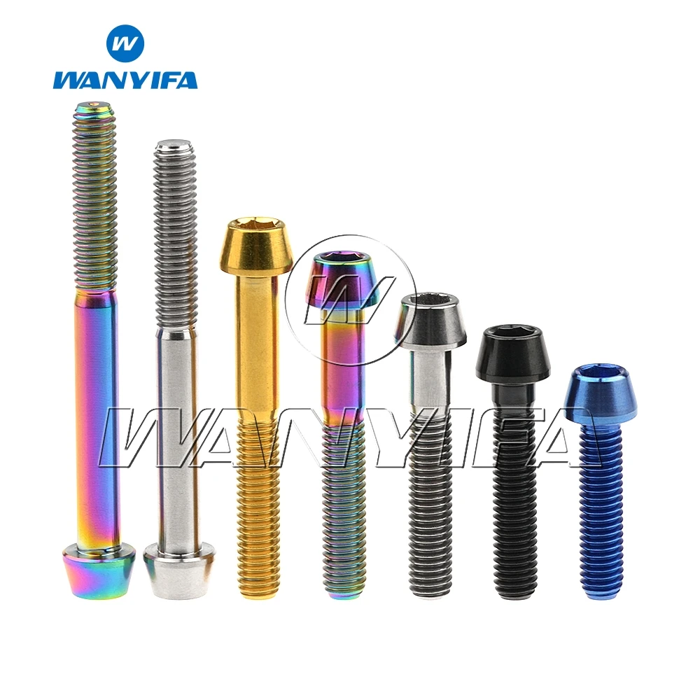 Wanyifa M5x9 15, 16, 18, 20, 25 30 35, 40 45 50 55 60 мм конусная головка Винт С Титановым болтом для Велосипедный вынос руля части