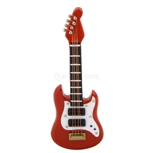 ABWE Лучшая 1:12 Кукольный домик Миниатюрный Музыкальный Инструмент Акустическая гитара красный