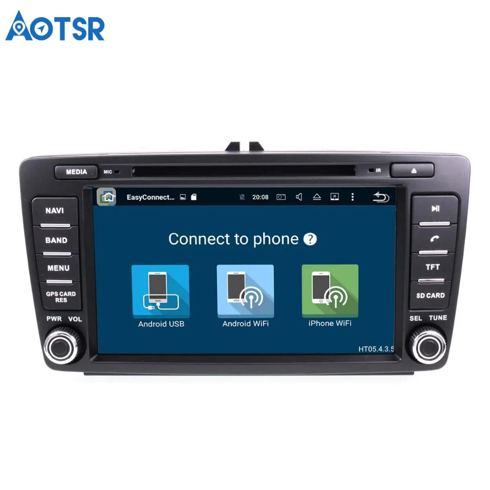 Cheap Android 7.1 Audio SatNav Car DVD player GPS Navigation Headunit For Skoda Octavia 2008-2015 Auto Radio multimedia  Quad Core 3