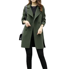 Женское шерстяное пальто, новая мода, длинное, свободное, двубортное, тонкое, женское, осень, зима, теплое, шерсть