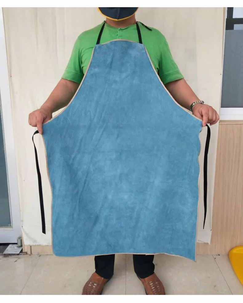 Welding Apron Heat Insulation A Whole Piece of Cow Leather Protective Aprons Flame Resistant Welders Workplace Safety Clothing (8)