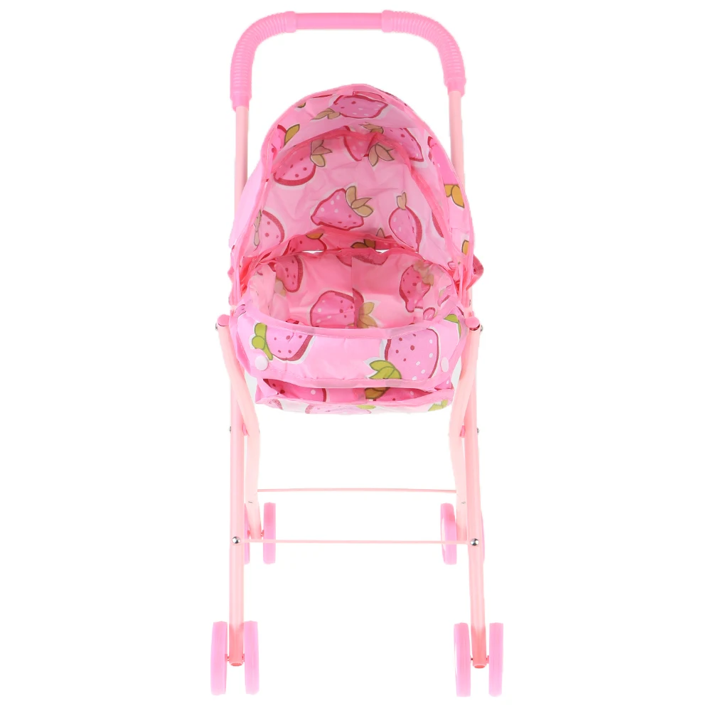 Kids Baby Outdoor Foldable Baby Push Cart Pushchair Stroller Pretend Play Toys Role Playing Game Activity Pretend Play Toys