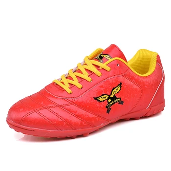 

YRRFOUT Men Outdoor Leathe Football Shoes Non-slip High Quality Sneakers Child Training Soccer Shoes AG Chuteira Futebol Futsal