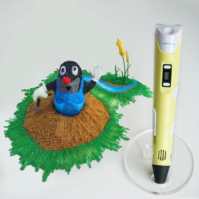 

2016 Free shipping promotional DEWANG repid prototyping stereoscopic pink 3d yellow printer drawing pen 20colors 5mPLA filament