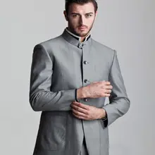 Куртка+ брюки) стоячий воротник вечерние смокинги Custome Homme мужские костюмы новейший дизайн офисный бизнес приталенный костюм вечерние смокинги