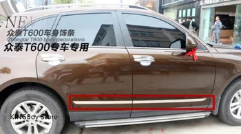 

ABS Chrome Car door body trim body side moldings side door decoration Car Styling for Zotye T600 2014-2017