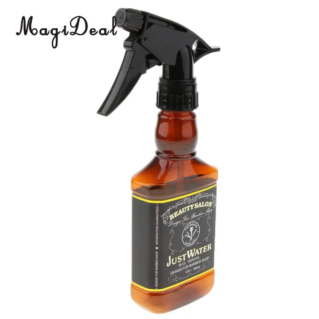 Plastic Hair Salon Spray Bottle with Mist Trigger Sprayer for Hairdressing 325ML Brown