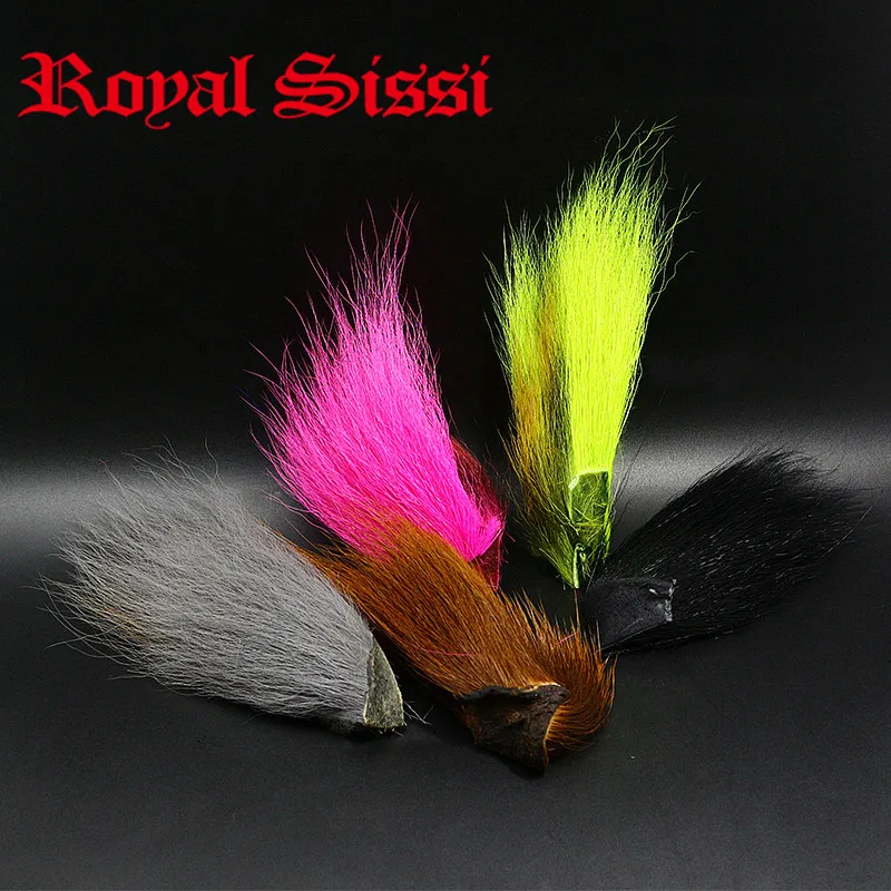 

Royal Sissi 5 dyed colors set selected BUCKTAIL HAIR PIECES bigger size deer bucktail sections fly tying wings& tails materials