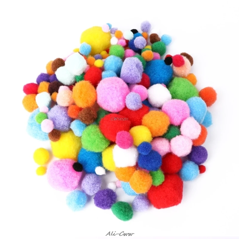 

200Pcs/Bag Assorted Colors Craft Pom Poms Creative Making Hobby Supply DIY Tools DropShip