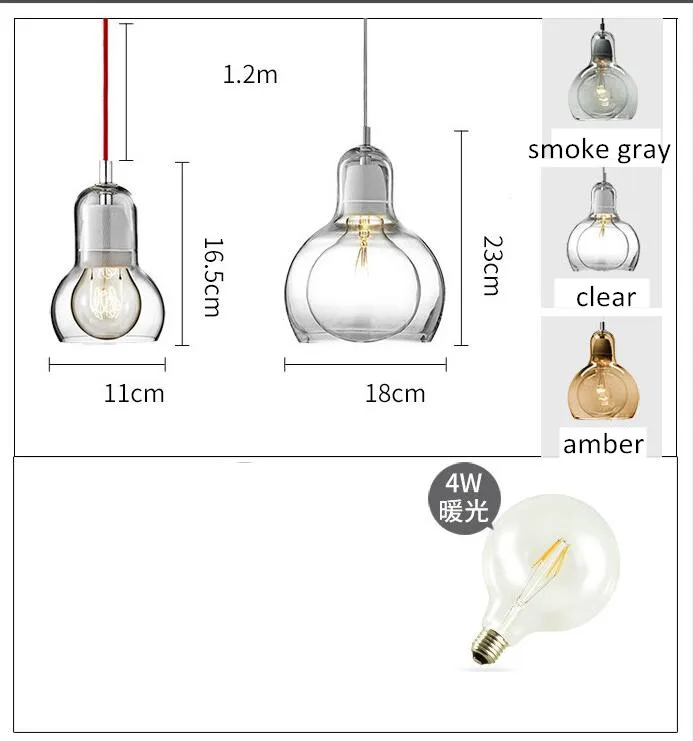 Скандинавское стекло, абажур, янтарно-серый, подвесные лампы, лампа Эдисона, люстра, подвесной светильник для спальни, для кухни, бара, магазина, E27, подвесной светильник
